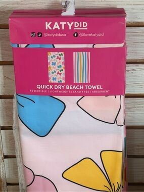 Katydid Pink, Blue & Yellow Floral Quick Dry Beach Towel